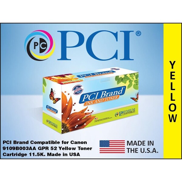 Pci Compatible Canon GPR52 9109B003 Yellow Toner 1115K Yld for ImageRunner C1325iF, C1335iF, C1335iFC 9109B003AA-PCI - main